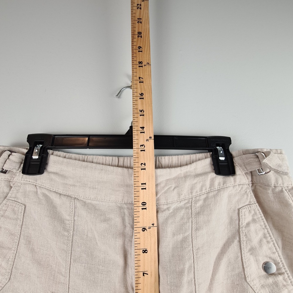 Athleta Women's Size 14 Beige Linen Voyager Chambray Pants Lightweight Ankle‎ - Picture 3 of 11